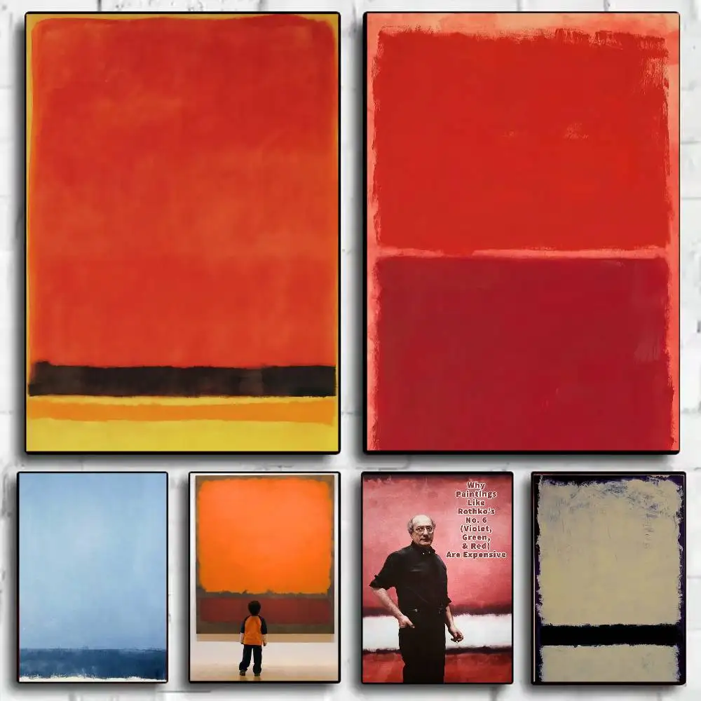 Mark Rothko klassisches Vintage-Poster, HD-Heimdekoration, klebrige Wand, wasserdicht, für Zuhause, Wohnzimmer, Bar, ästhetisches Dekor