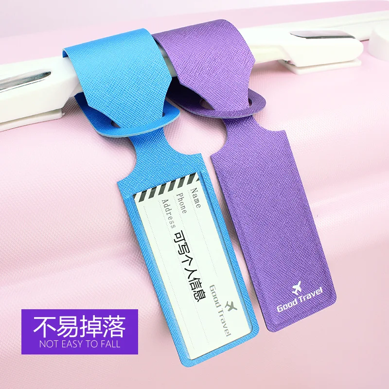 1pc New PU Luggage Tag Cover Creative Accessories Travel Suitcase ID Address Holder Letter Baggage Boarding Tags Portable Label