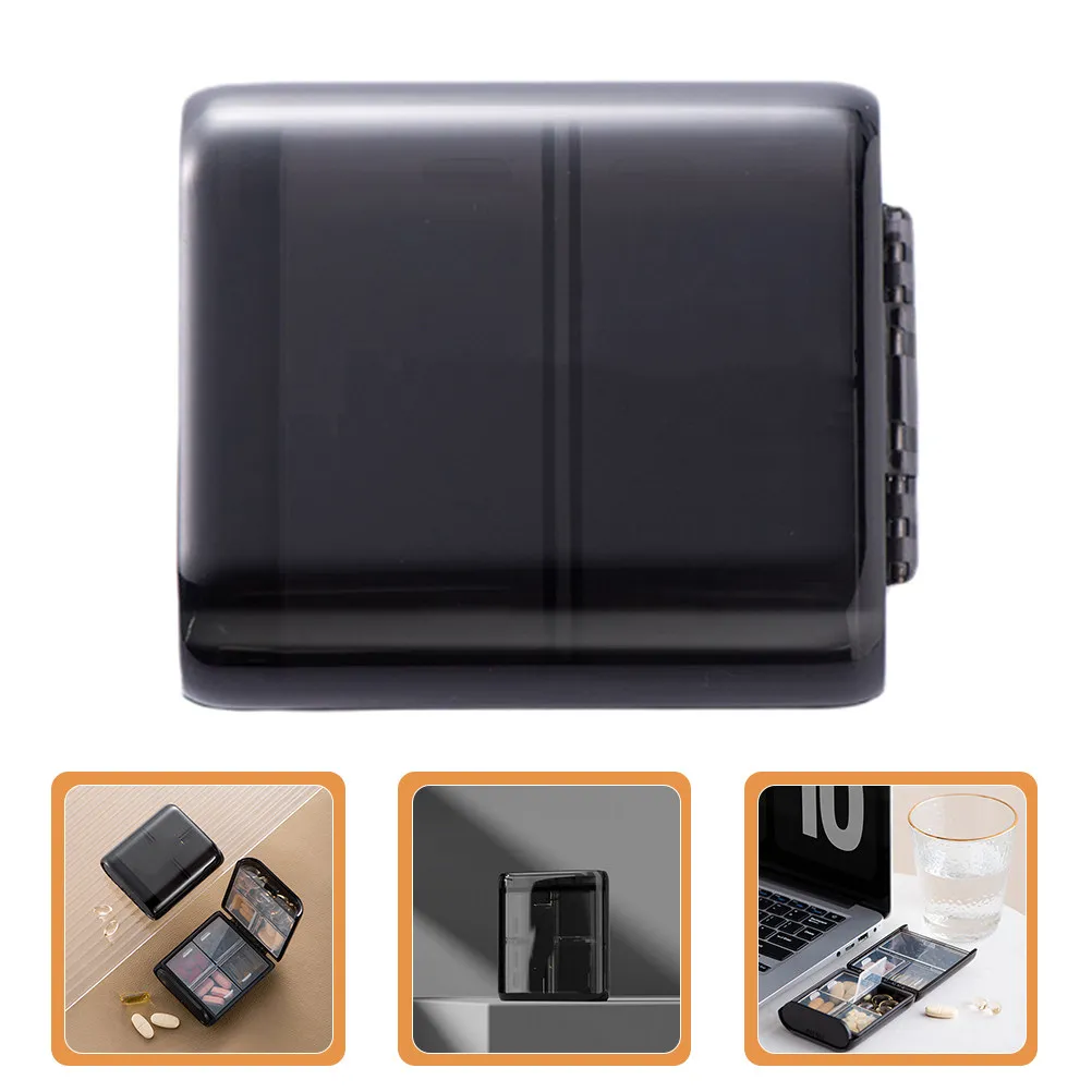 Portable Pill Organizer Box Double Layer Medicine Storage Case ABS Material Dustproof Waterproof Travel Friendly Compact Daily