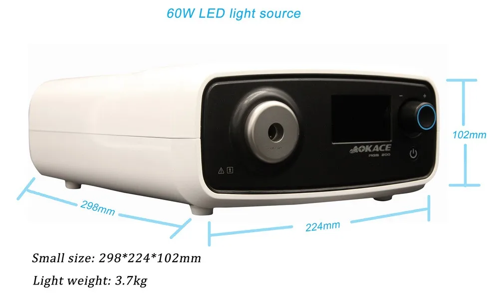 ENT Microscópio portátil, LED fonte de luz fria