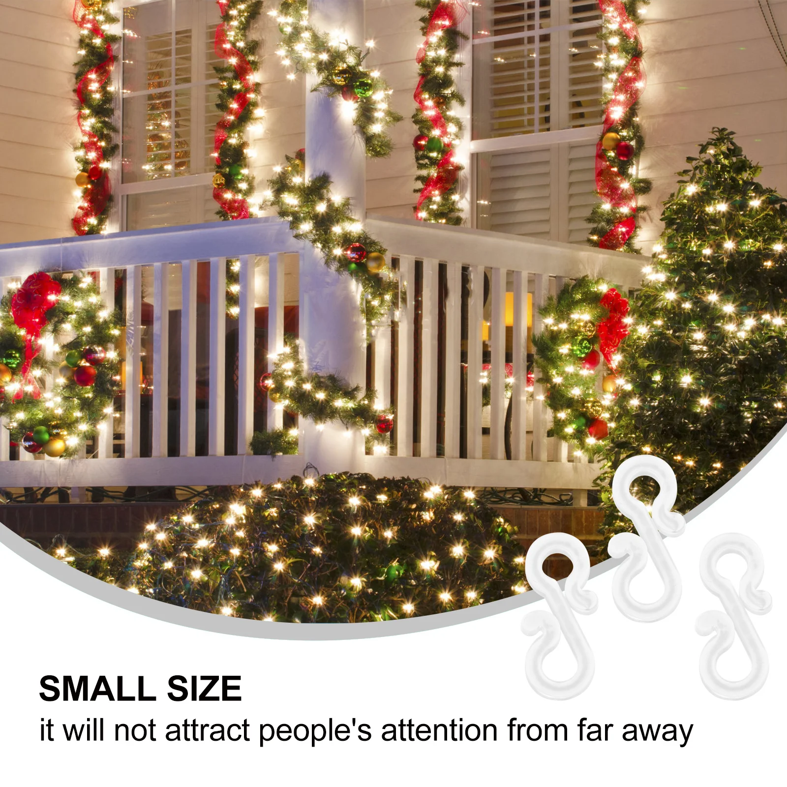 

48pcs Christmas Light Clips Mini Gutter Hooks For String Lights Outdoor Holiday Decoration S Clip Fairy Light Hanging Tools