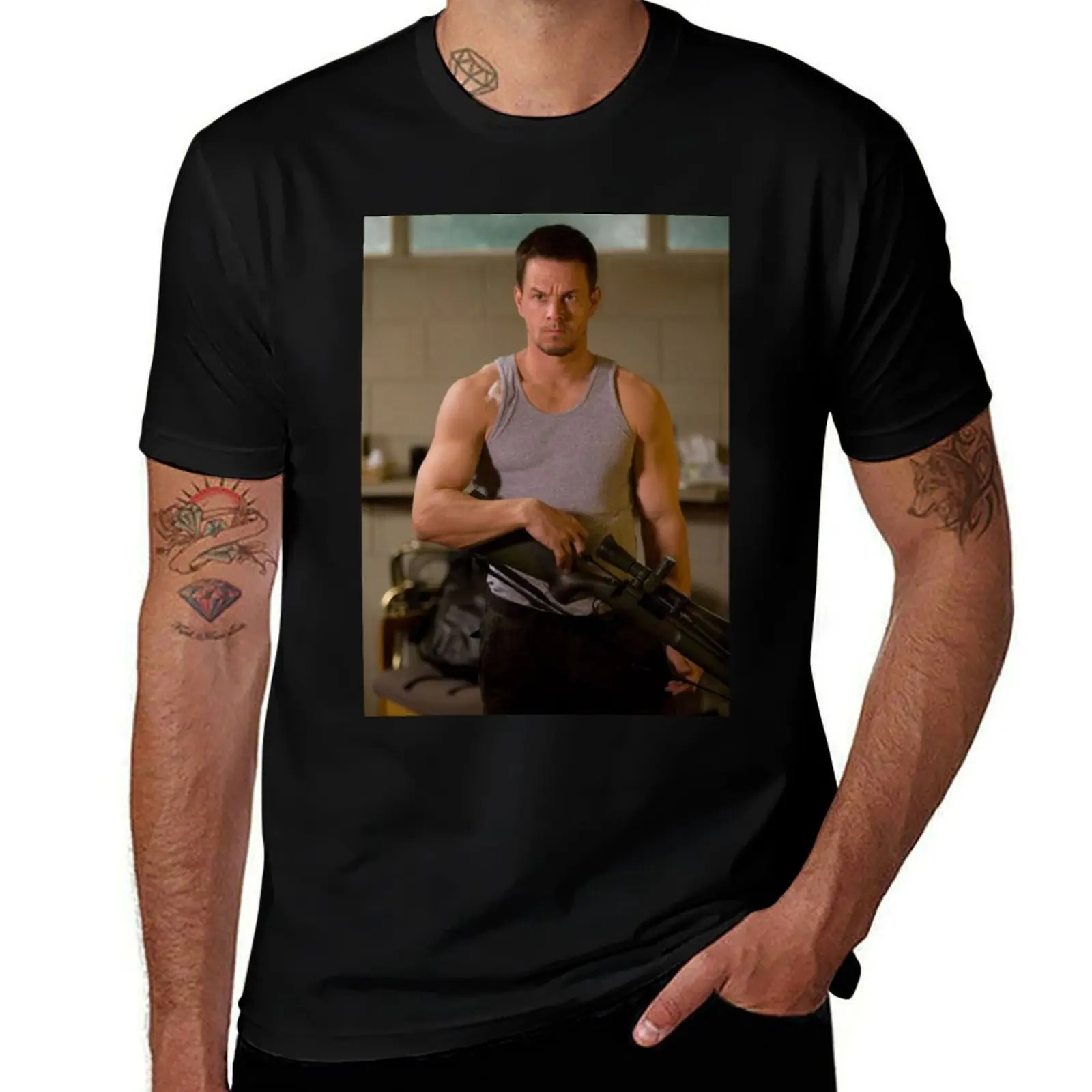 mark wahlberg T-Shirt Plus Size Gym Sports T-Shirt