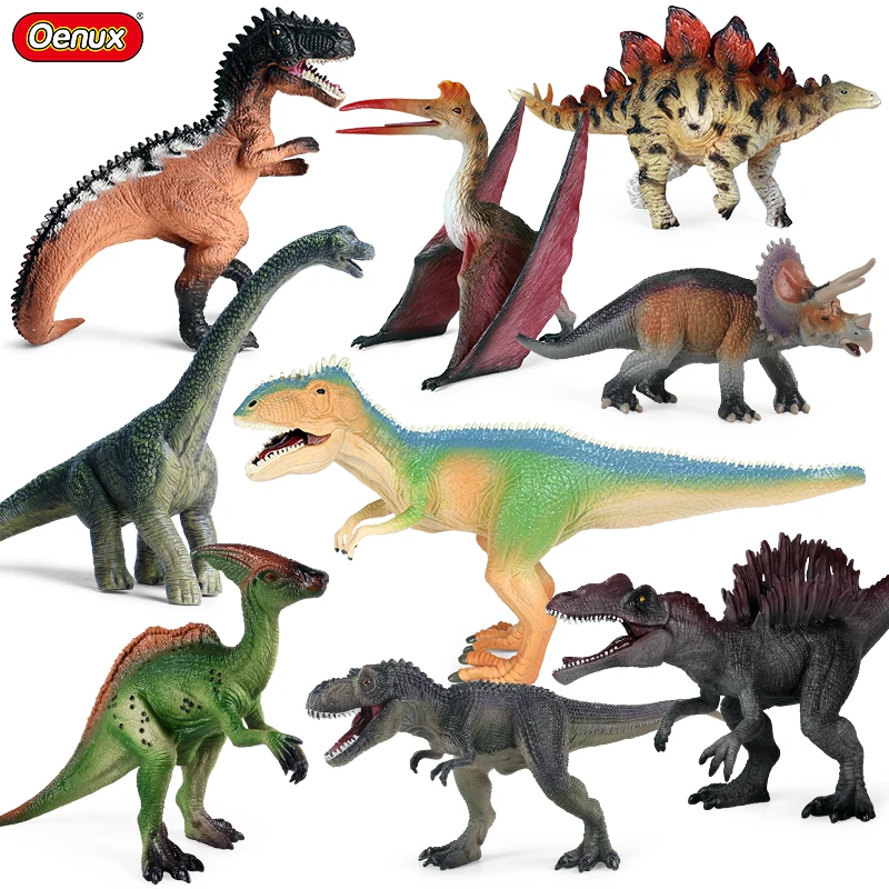 Oenux Jurassic Dinosaurs Pterodactyl Giganotosaurus Dilophosaurus Animals Model Action Figures PVC High Quality Toy For Kid Gift