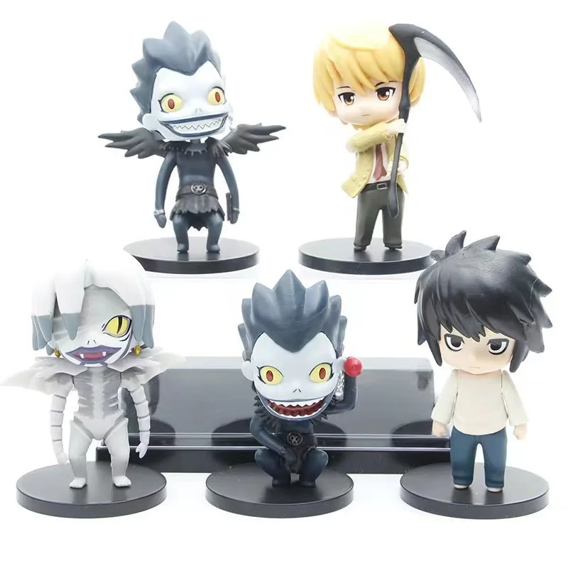 

5Pcs Death Note Action Figures New PVC Yagami Light Ryuk Collection Model Statues Anime Peripherals Figurine Toys Gift for Kids