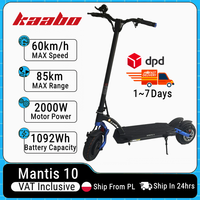 EU Stock Kaabo Mantis 10 Plus 60V 18.2Ah Kickscooter 2000W Dual Motor For Adults 65km/h Speed Smart Electric Scooters 85km Range