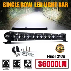 14/20inch Slim Spot LED Bar Off Road 12V 24V LED Light Bar/Work Light For Car 4x4 Truck ATV SUV Boat Lada Barra LED Light Bar