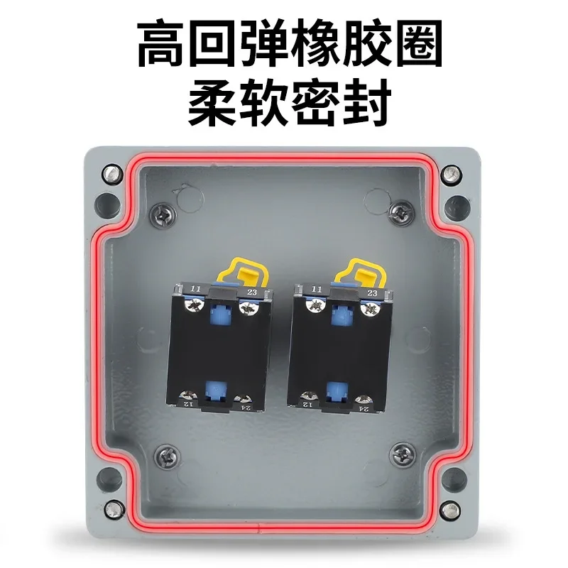 Metal Button Switch Box Waterproof Control Box Emergency Stop Waterproof Cast Aluminum Alloy Start 22mm Push Button 5 6 Hole