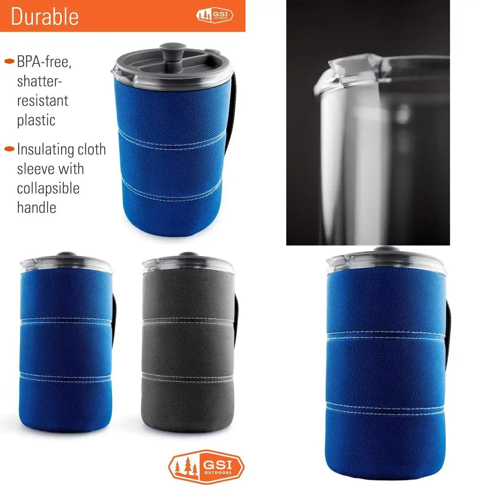 

Portable 30L French Press Coffee Maker for Outdoor Adventures in Blue