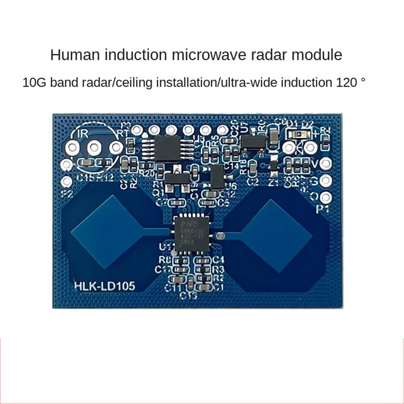 Módulo de detección de cuerpo humano LD105 10G, Sensor de Radar de microondas montado en la parte superior para iluminación inteligente y seguridad del hogar, fácil de usar