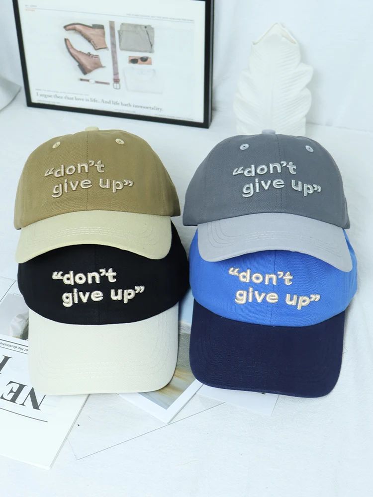 New Color Matching Baseball Cap Ladies All Match Show Face Small Deep Hat Embroidery Letters High-grade Men's Mandibular Caps