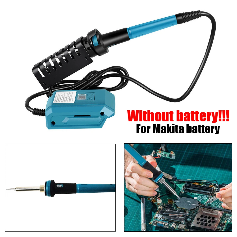 60WCordles Soldering Iron Rechargeable Electric Soldering Iron Adjusting Temperature Soldering Table Tool Without Makita Battery