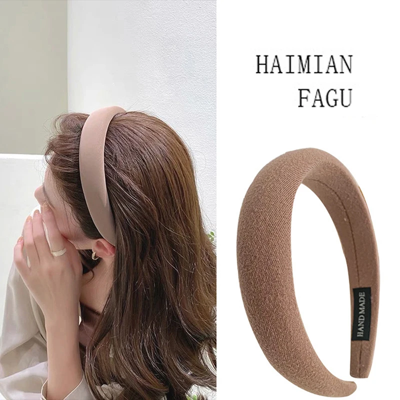 New Padded Headbands Women Thick Velvet Hair Hoop Girls Fashion Sponge Hairband Hair Accessories