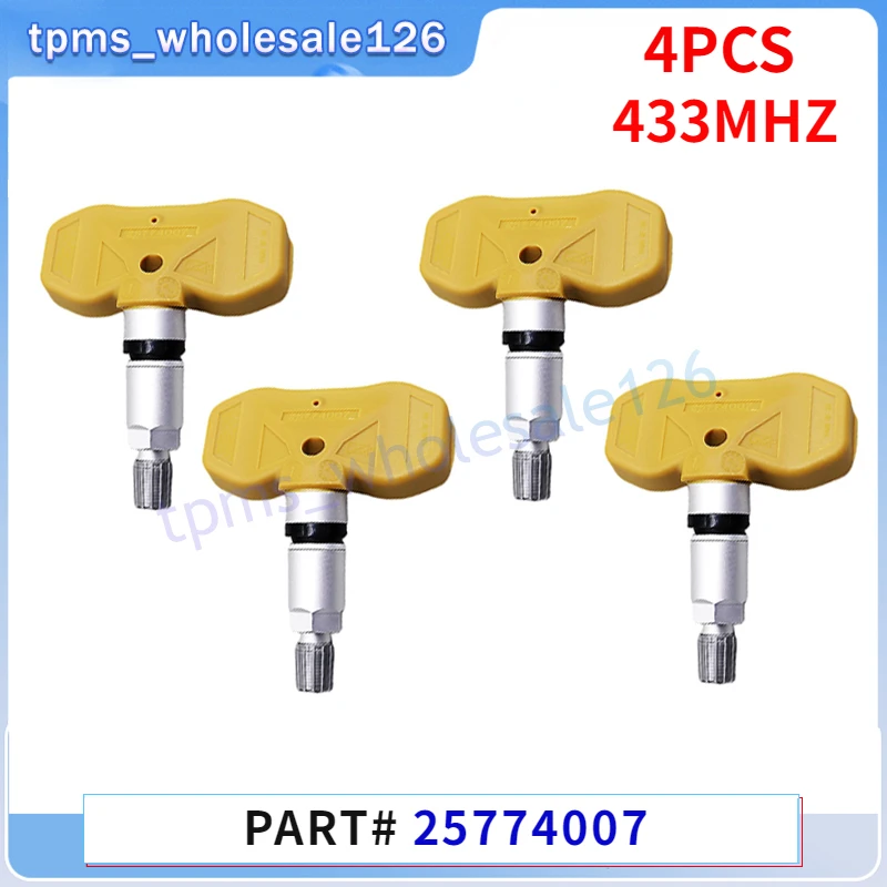 25774007 Tire Pressure Monitor Sensor 4PCS TPMS 433MHZ For 2007 2008 2009 2010 Cadillac CTS (GMX322) Chevrolet Trailblazer (KC)