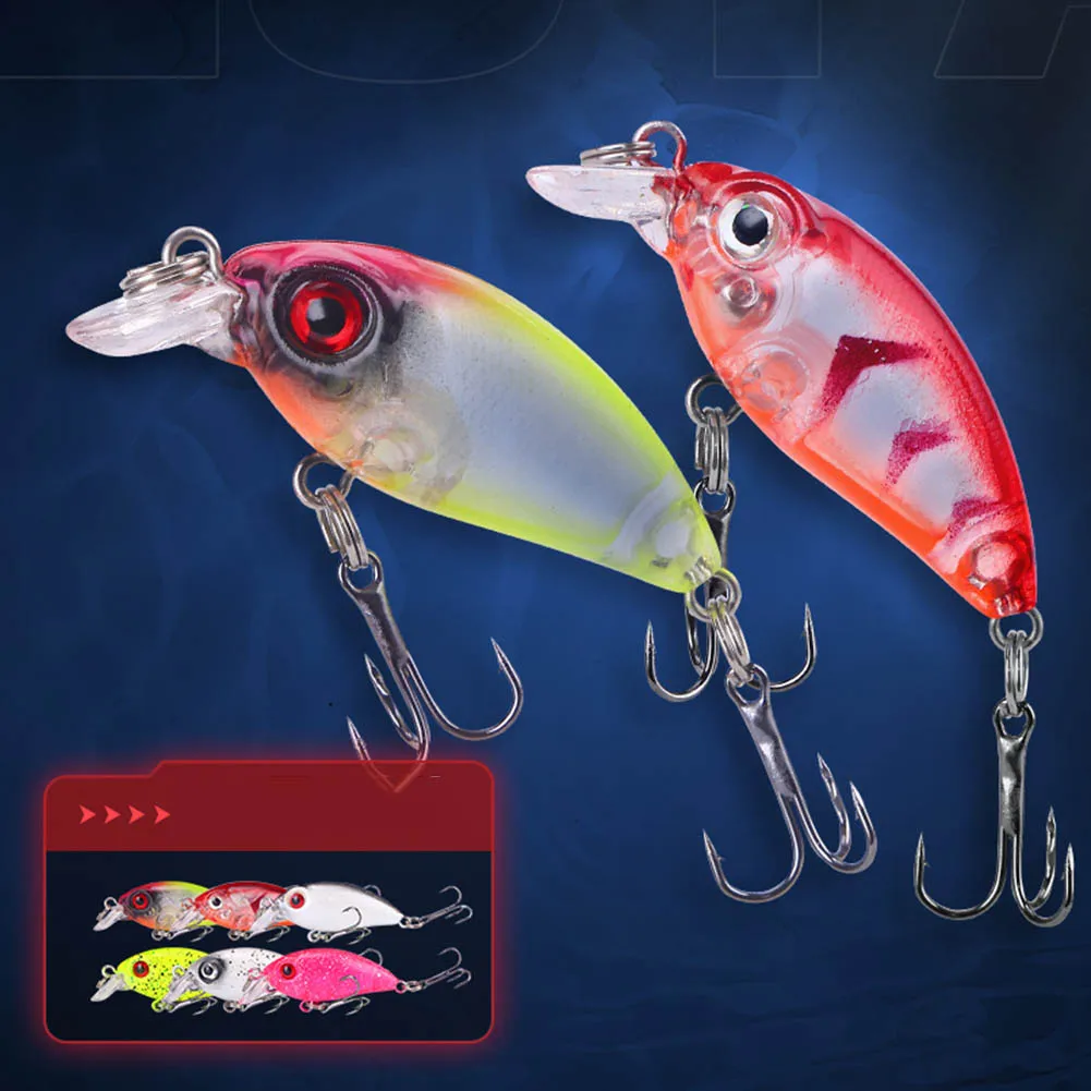 1 Buah Umpan Buatan Minnow 3.7cm/2.9g Umpan Pancing Bass Crankbait Tackle Wobbler Umpan Pancing Mengambang Perlengkapan Memancing