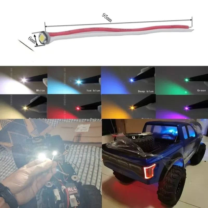 

2PCS RC Model Car Linkage LED Light for 1/10 1/8 RC Crawler Car RC4WD D90 D110 VS4 JIMNY Cherokee Tank 300 TRX4 SCX-10 DIY Parts