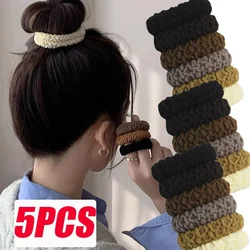 Serviette Scrunchie Hair Ties pour femmes, 3 couleurs, haute élasticité, document solide, élégant, café, anneaux de cheveux pour queue de cheval, accessoire de mode