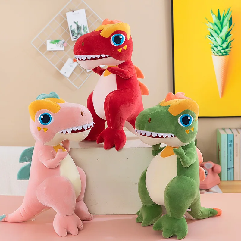 

New Cute Cartoon Tyrannosaurus Rex Plush Toy Soft Flame Dinosaur Stuffed Animal Pillow Birthday Gift Bedtime Companion