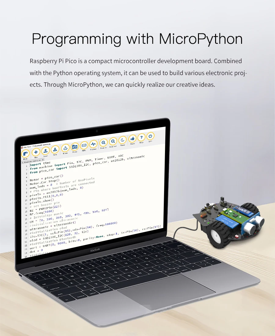 Yahboom Raspberry Pi Pico2 Roboter Auto Diy Elektronische Kit Codierung Roboter Kit Unterstützung MicroPython Programmierung APP Infrarot Steuerung – Detail 7