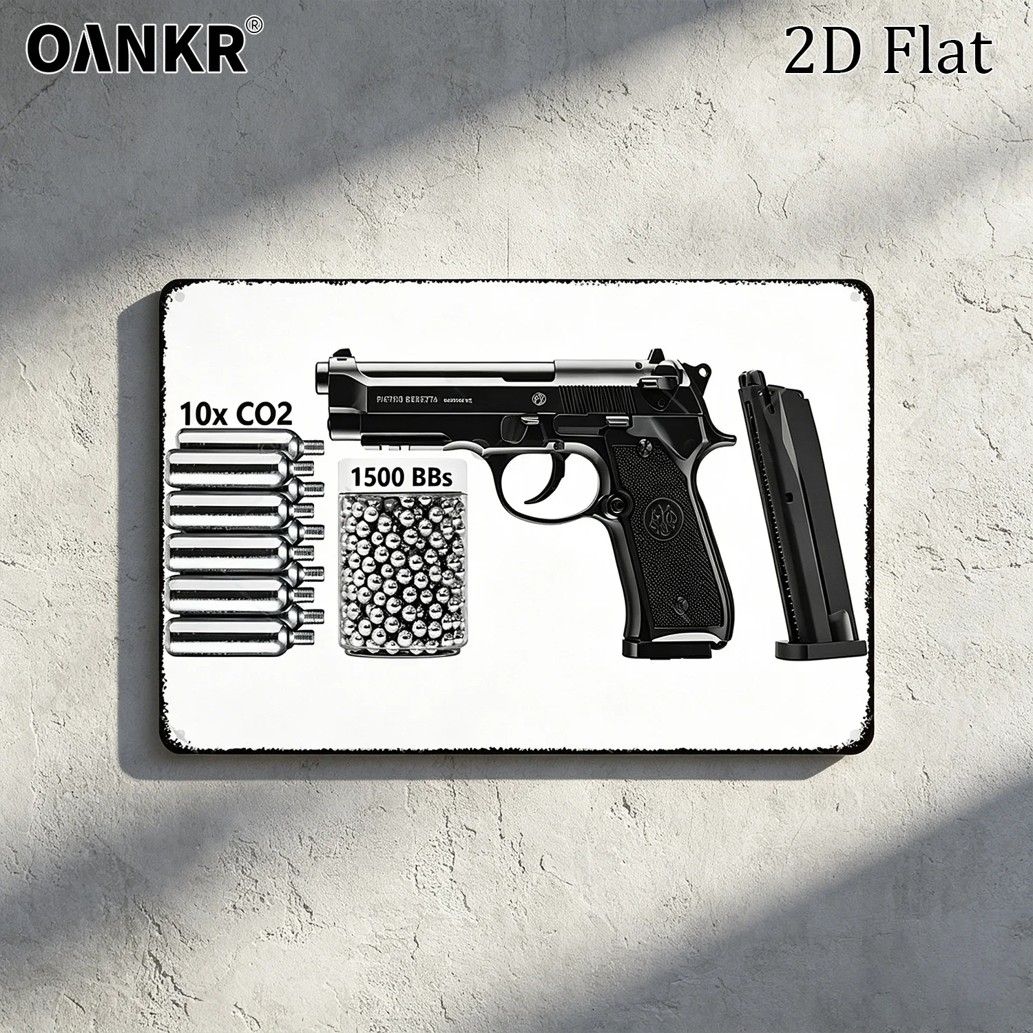 Letrero Metálico Retro de Pistola, Decoración Vintage para Cuarto de Hombre, Arte de Pared con Armas de Fuego, Decoración Militar para Bar, Dormitorio, Garaje, Pub