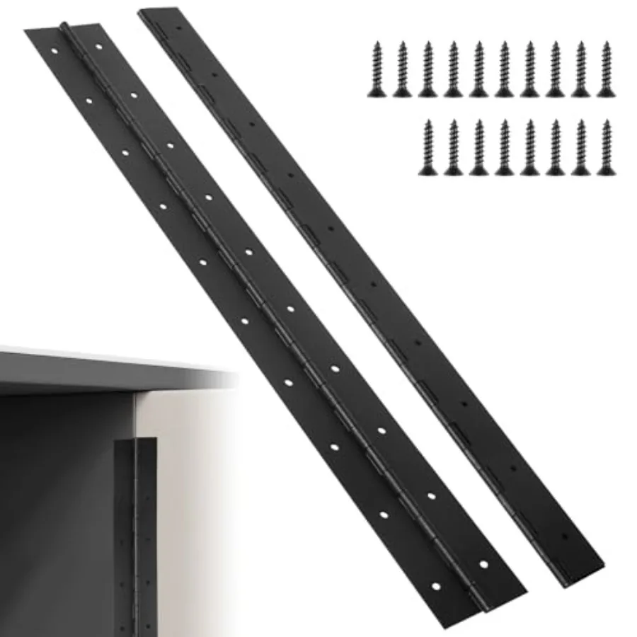 

2 Pack Heavy Duty Piano Hges, x 3 Open Width Stainless Steel Piano Hinge 0.06" Thick Continuous and Piano Hinges with Screws fo