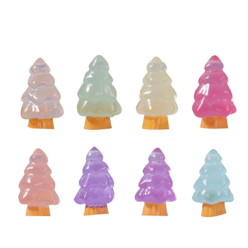 10 Pcs Christmas Tree Luminous Pendants Mini Glow in the Dark Charm Resin Miniature Pendant for Necklaces Jewelry Dropship