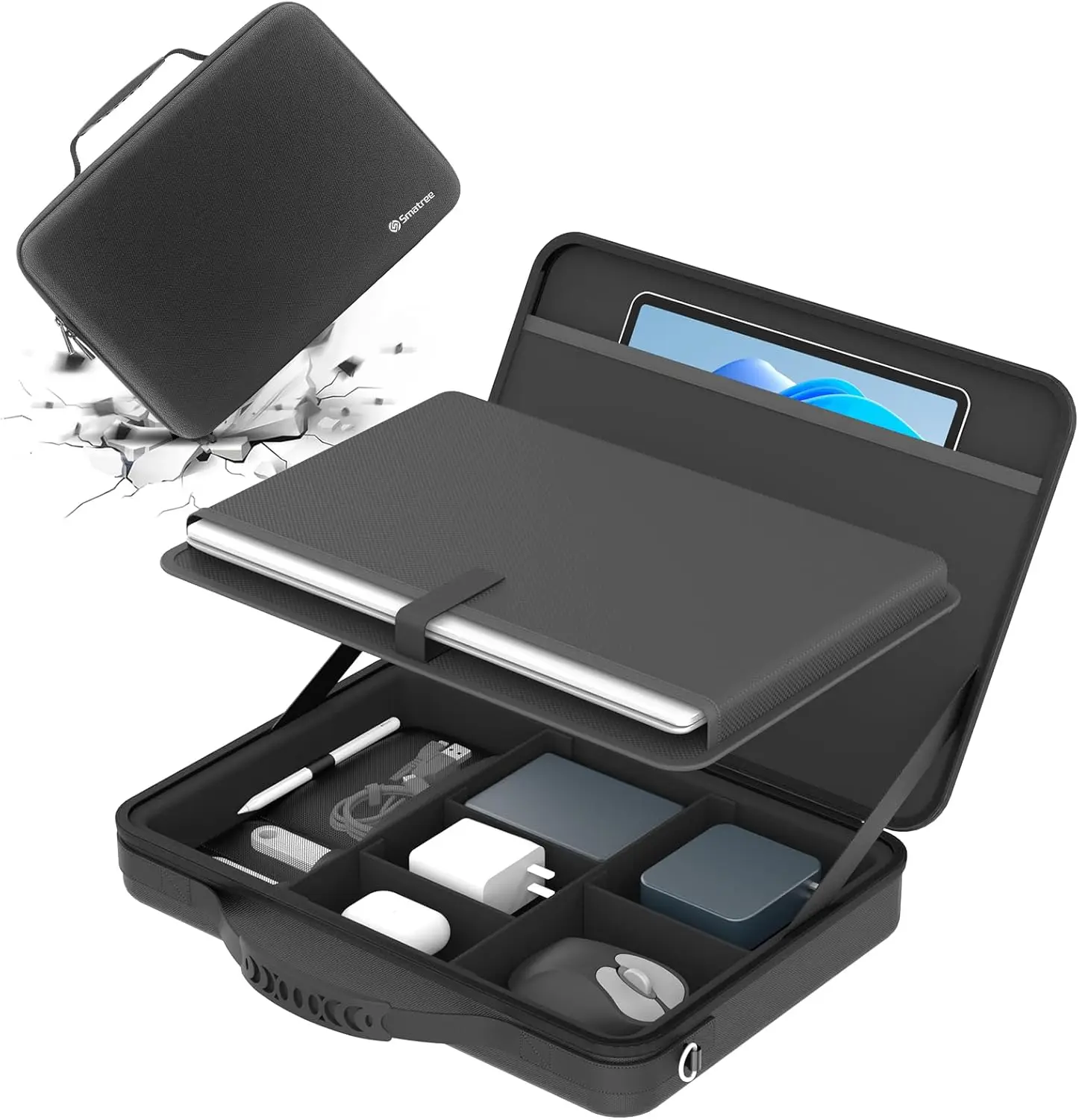 

Жесткий чехол через плечо для ноутбуков 15,6–16 дюймов, подходит для ASUS, ROG, Chromebook — ручка для переноски