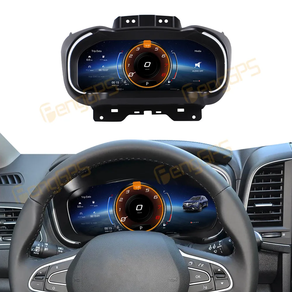 Painel digital lcd para renault koleos/megane lv 2016-2019 qualcomm 14.5 "carplay rádio do carro velocímetro cockpit tela
