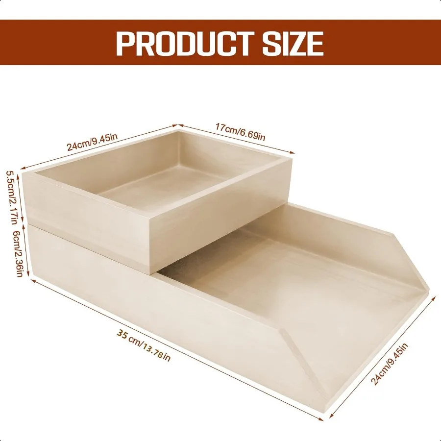 2-уровневый деревянный поднос для писем, деревянный настольный органайзер, лоток LetterSize, магнитный органайзер для бумажных файлов документов для коллекции офисных пирогов