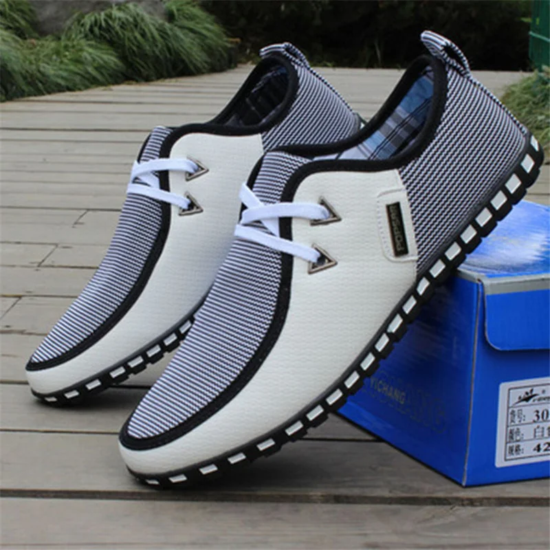 Fashion New Men Casual Shoes Lace-Up Hard-Wearing Male Footwear Men Summer Breathable Shoes Leisure Men Driving Sneakers