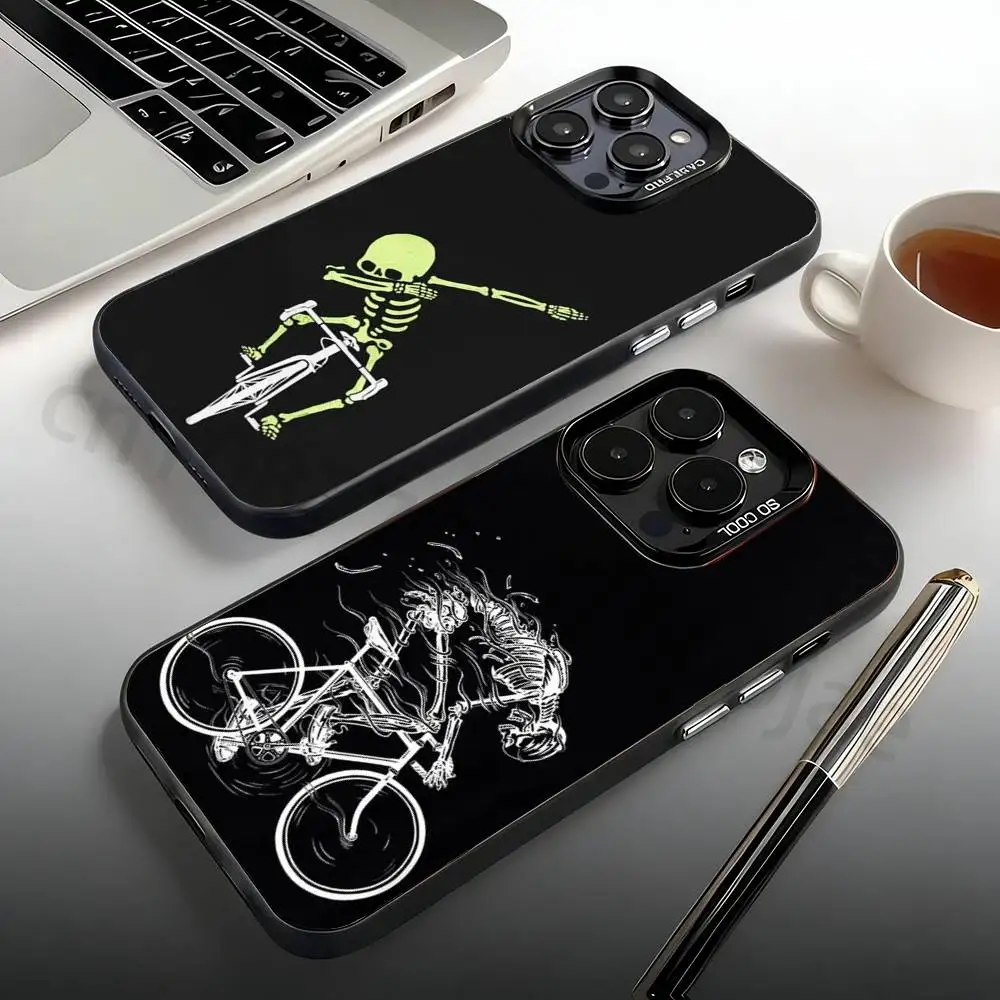 

Road Bike Cyclist Cycling Phone Case For iPhone 17,16,15,14,13,12,11,Pro,Max,Plus,Mini Candy Matte Shockproof Cover