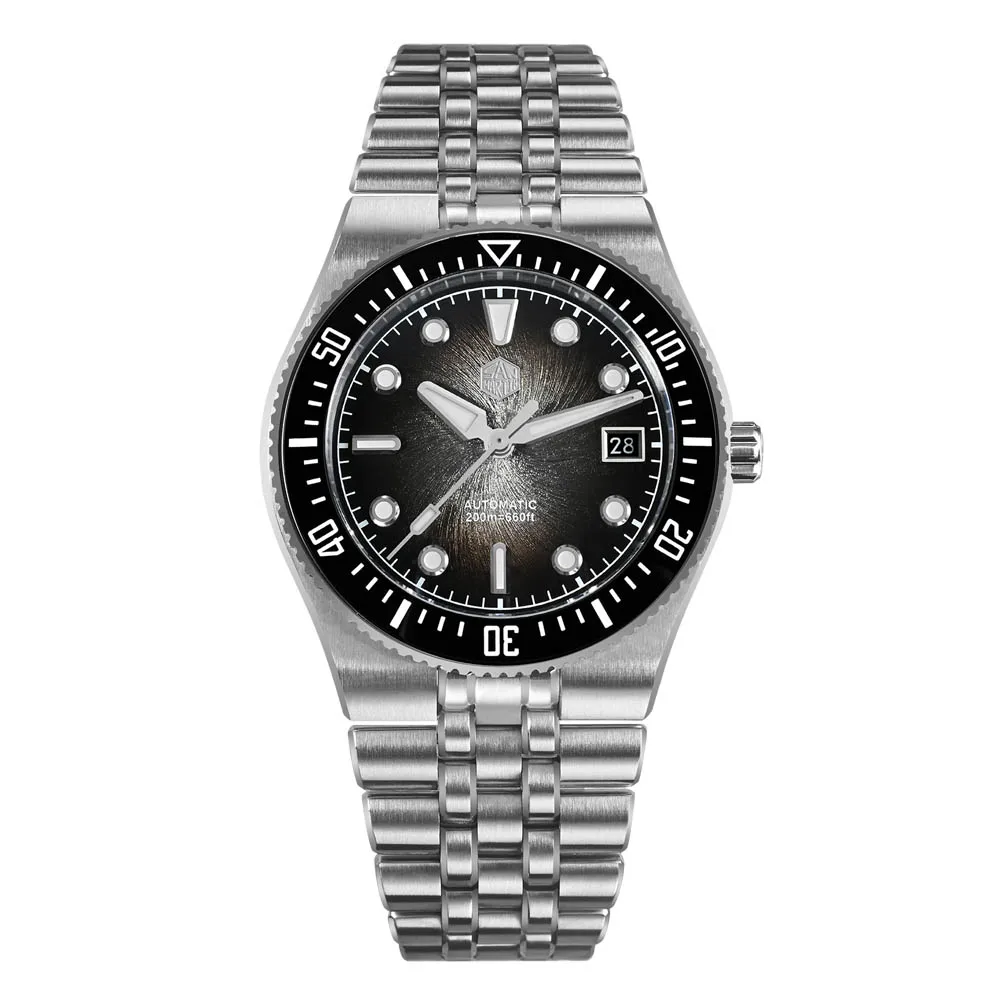 San Martin 40mm Enamel Spiral Dial Integrated Bracelet Men Diver Watch Miyota 9015 Automatic Mechanical Waterproof 200m SN0148 image 3