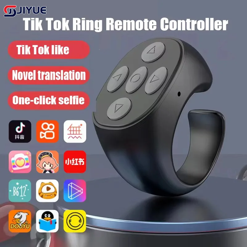 Tiktok Ring Bluetooth Controller Compatible With 5.3 Automatic Browsing And Taking Photos Portable Remote Remote For Android/I