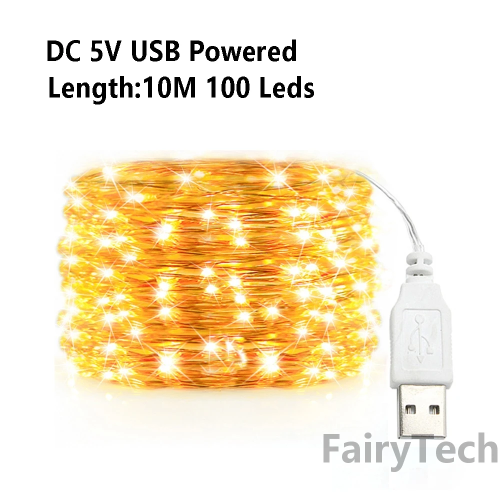 9 cores 1M 2M 3M 5M 10M LED String Light Cork Fairy Lights Guirlandas Holiday Lamp USB/Alimentado por bateria para Xmas New Year Decor