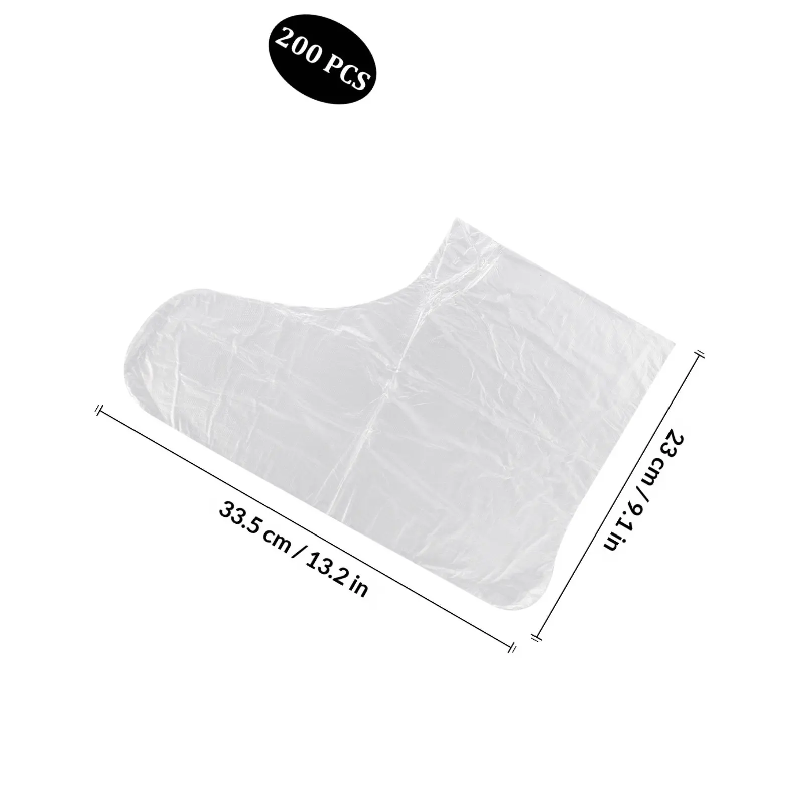 200Pcs Disposable Foot Covers Transparent Pe Film Booties for Pedicure Spa Paraffin Therapy Home Beauty Salon Use