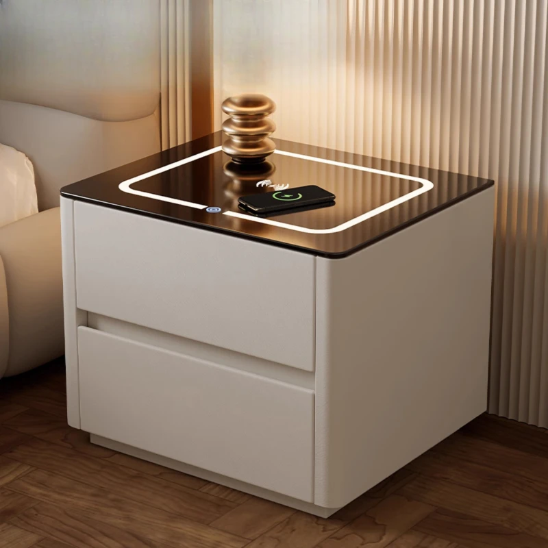 Smart bedside table simple modern home bedroom 2025 new light luxury advanced sense master bedroom wireless