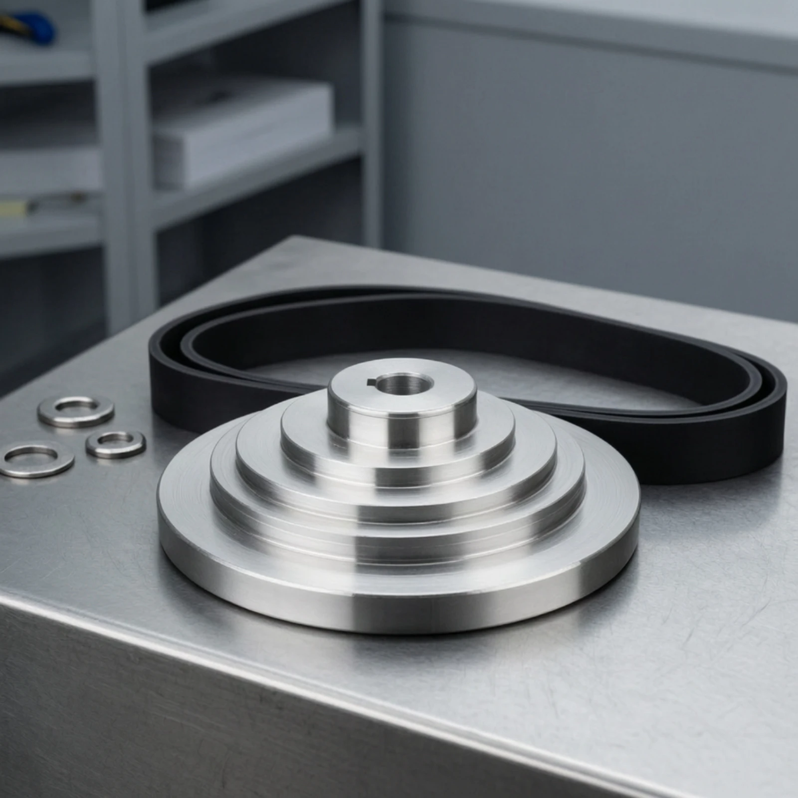 Stepped Belt Pulley Wide Compatibility Stepped Pulley with Keyway Long-Lasting Smooth for Machinists, Drill Press view 5