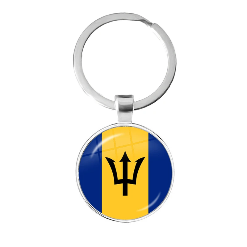 The Commonwealth of Dominica,Saint Lucia,Saint Vincent and the Grenadines,Barbados,Grenada,Ecuador National Flag Glass Keychain