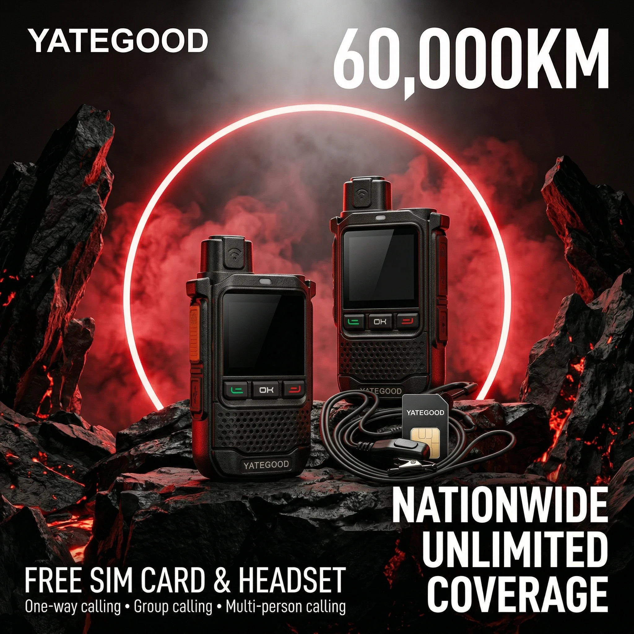 YATEGOOD G650 Walkie Talkie No distance limit Intercom Long standby Portable More than 5000KM 4G 5G