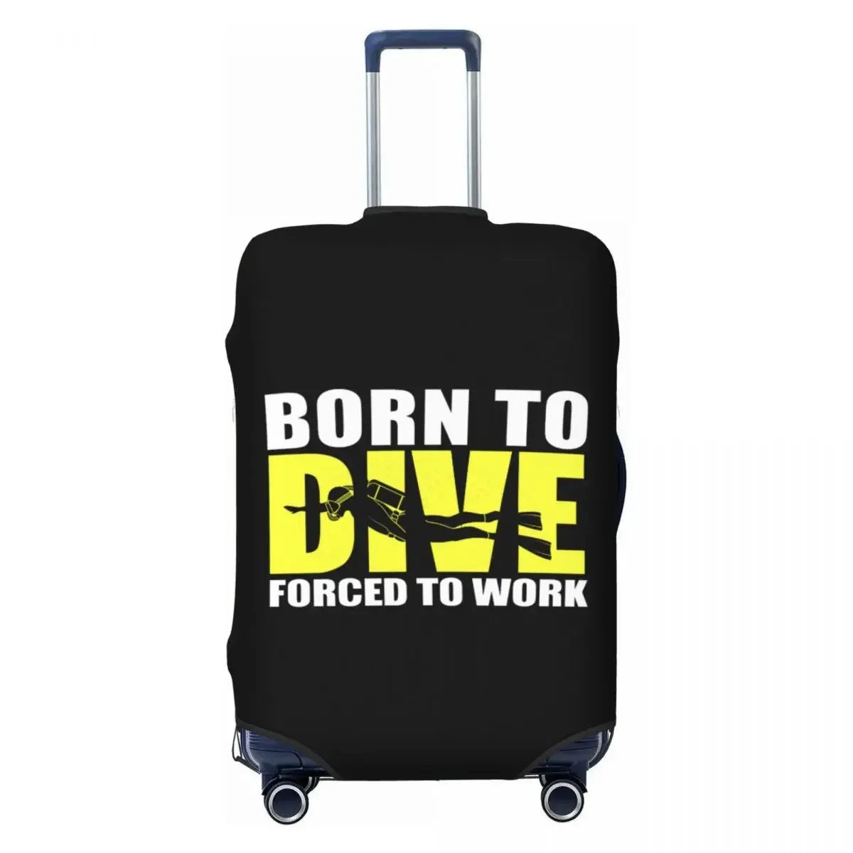 Custom Born To Dive Luggage Cover Protector Fashion Diver Scuba Travel Suitcase Protective Cover for 18-32 Inch