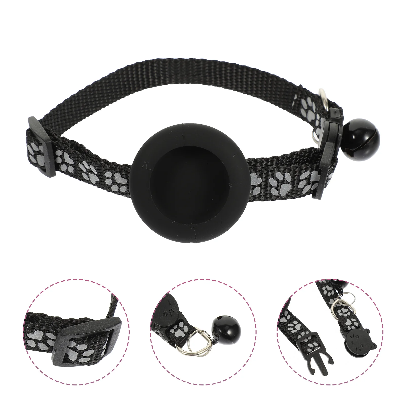 Cat Collar Anti-lost Pet Reflective Breakaway Nylon Tracer Holder Adjustable Bell