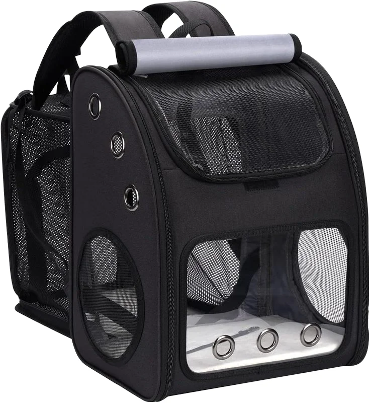 

Expandable Pet Backpack Carrier for Cats & Small Dogs - Adjustable, Ventilated Design with Extra Space for Travel & Daily Use