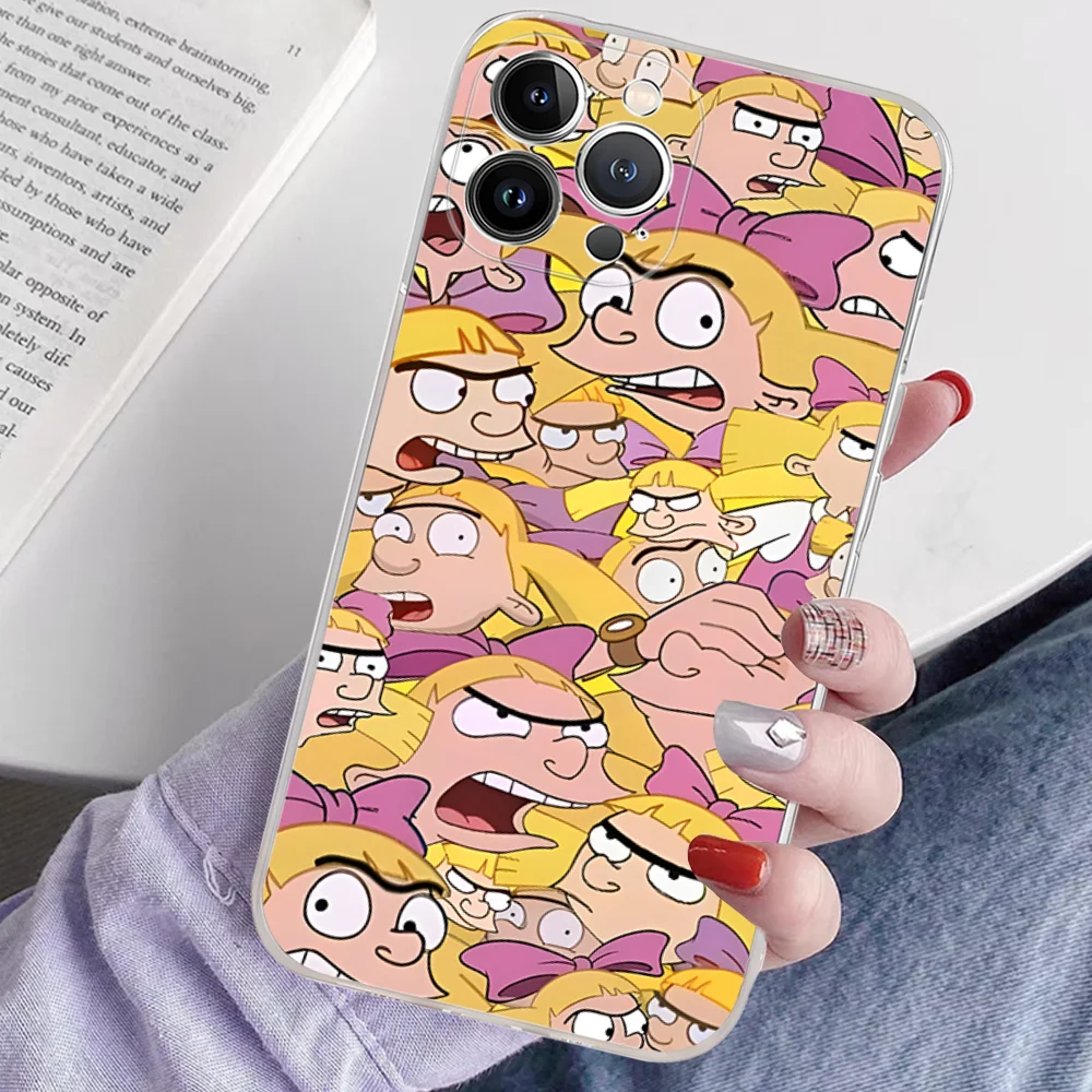 Hey Arnold Helga Cute Phone Case Silicone Soft for iphone 15 14 13 12 11 Pro Mini XS MAX 8 7 6 Plus X XS XR Cover