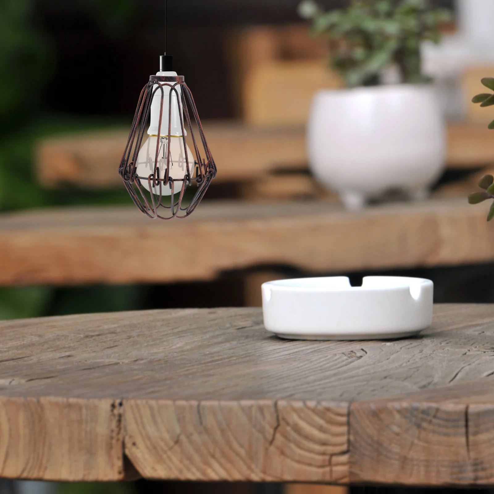 

Iron Wire Cage Lampshade Vintage Metal Light Cover for Ceiling Floor Table Lamps Decorative Shade Replacement Outdoor Indoor