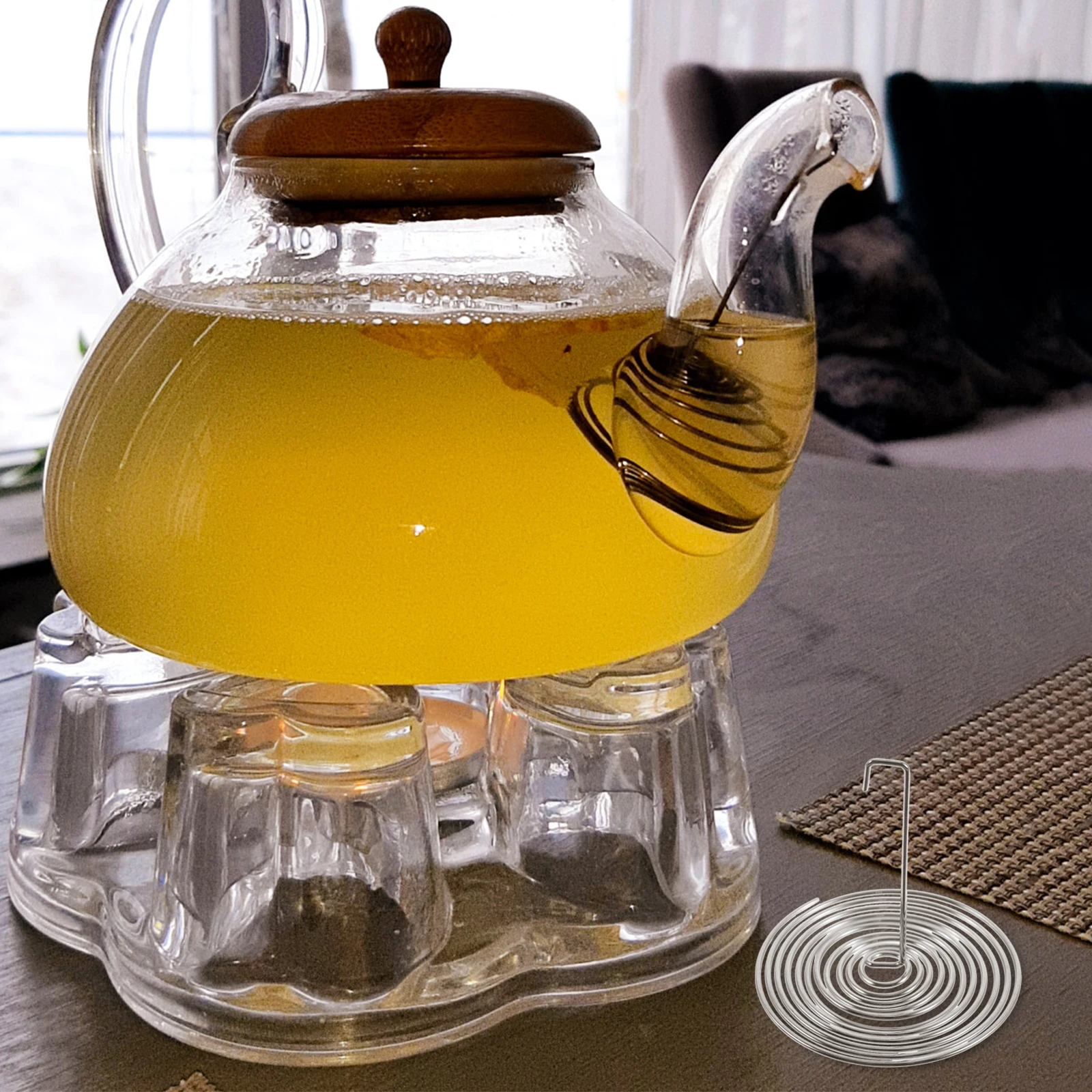 

20Pcs Metal Teapot Spout Strainer Stainless Steel Residue Filter Creative Swirl Shape Easy Install Remove Dishwasher Safe Tea