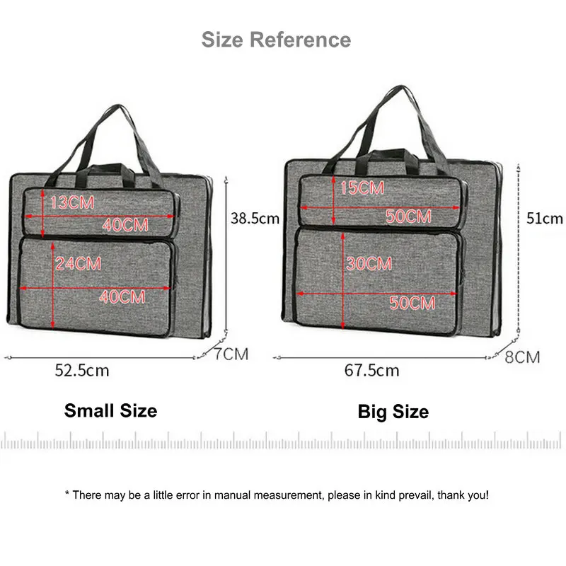 Solid Color Artist Bag A2 Art Portfolio Shoulder Bag Waterproof A3 Drawing Board Bag Carry Tote Bag