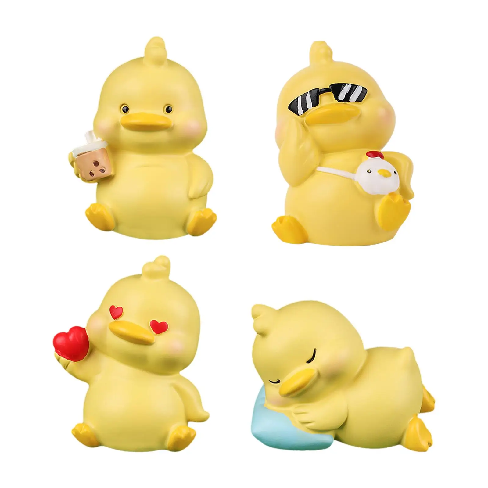 Miniature Statue Figurine Bookshelf Desk Small Duck Car Dashboard Decoration