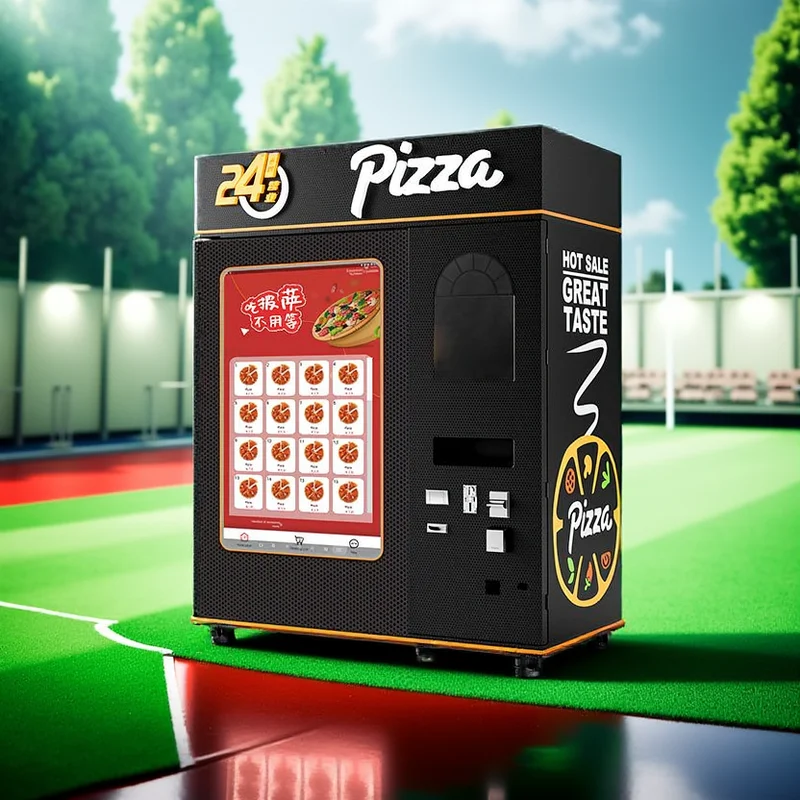 Smart Touchscreen Hot Pizza Vending Fully Automatic Frozen Pizza Vending Machine for High Traffic Areas Automated