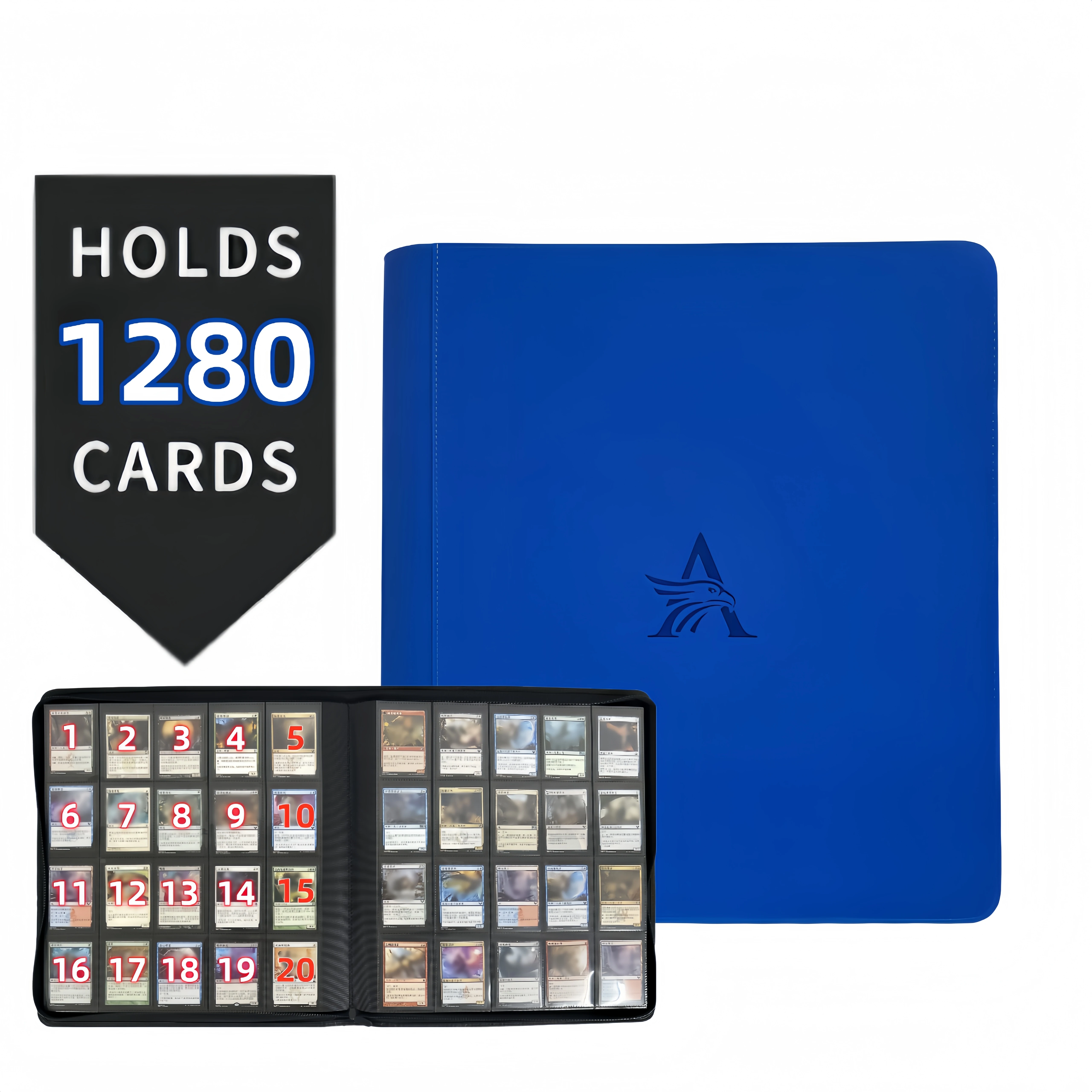20-Taschen-Premium-Sammelkartenalbum fasst 1280 Karten, ultimativer Schutz für TCG- und Sportkarten. Sammlertraum 6 Farben – Detail 9