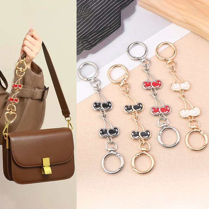 Bag Chain Strap Extender Cherry Shaped Hanging Replacement Chain For Purse Clutch Handbag Bag Extension Chain Bag Accessories