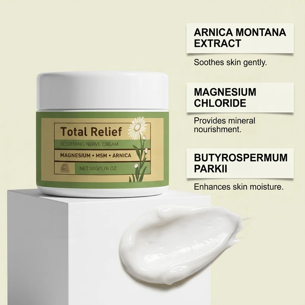 50G Nerve Cream Magnesium MSM&Arnica Formula for Muscle Tension Fatigue Deep Hydrating Body Cream for All Skin Type Non-Greasy view 4